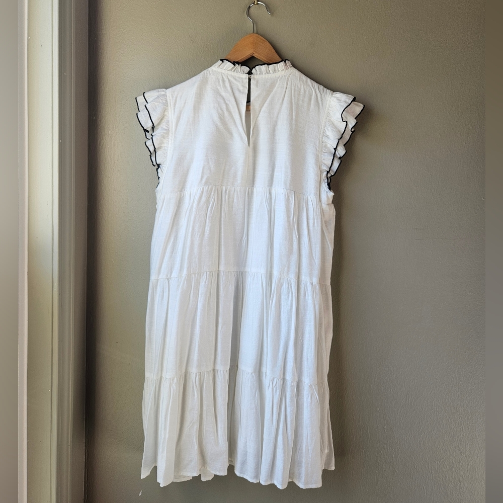 English Factory White Ruffle Swing Dress Large - Picture 2 of 9